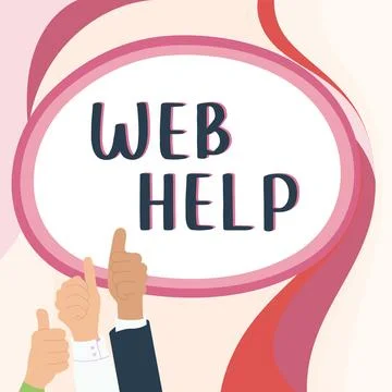 Text showing inspiration Web Help. Internet Concept procedural or reference Stock Illustration