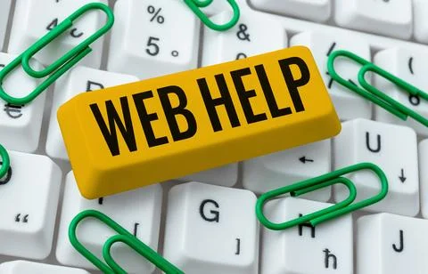 Text showing inspiration Web Help. Business concept procedural or reference Stock Photos