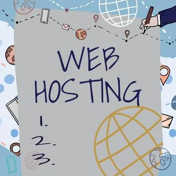 Text showing inspiration Web Hosting. Business approach The activity of Stock Illustration
