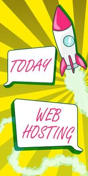 Text showing inspiration Web Hosting. Conceptual photo The activity of providing Stock Illustration