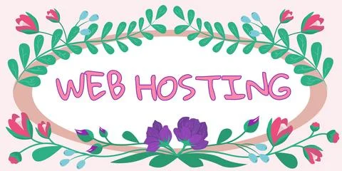 Text showing inspiration Web Hosting. Word Written on The activity of providing Stock Illustration