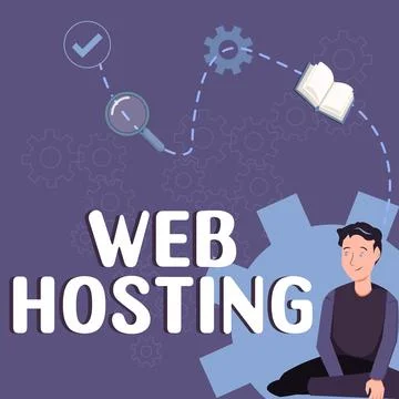 Text showing inspiration Web Hosting. Internet Concept The activity of providing Stock Illustration