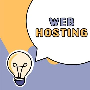 Text showing inspiration Web Hosting. Word for The activity of providing storage Stock Illustration