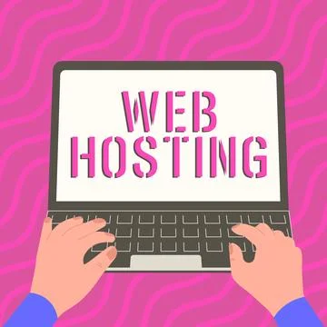 Text showing inspiration Web Hosting. Internet Concept The activity of providing Stock Illustration