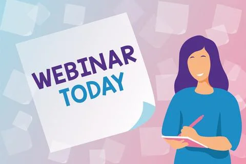 Text showing inspiration Webinar Today. Word Written on live online educational Stock Illustration