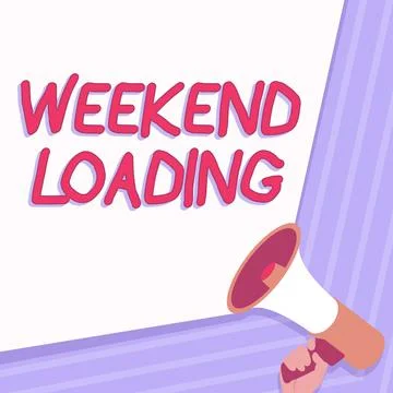 Text showing inspiration Weekend Loading. Business concept Starting Friday party 스톡 일러스트
