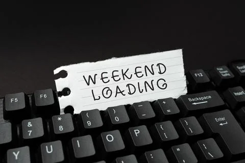 Text showing inspiration Weekend Loading. Word for Starting Friday party relax 스톡 사진