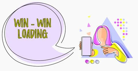 Text showing inspiration Win win Loading. Word Written on advantageous or Stock Illustration