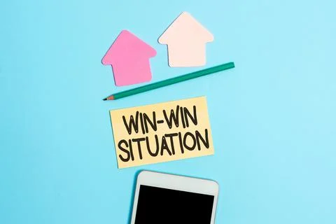 Text showing inspiration Win Win Situation. Business concept situation where all 스톡 사진