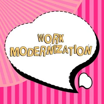 Text showing inspiration Work Modernization. Concept meaning changing product Illustrazione stock