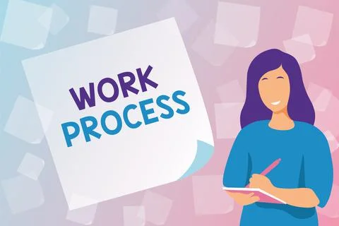 Text showing inspiration Work Process. Concept meaning Standard procedures how 스톡 일러스트