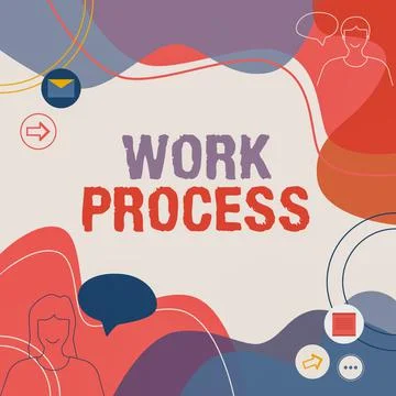 Text showing inspiration Work Process. Conceptual photo Standard procedures how 스톡 일러스트
