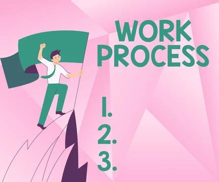Text showing inspiration Work Process. Conceptual photo Standard procedures how Stock Illustration