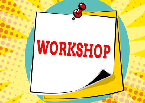 Text showing inspiration Workshop. Conceptual photo space or a building where Stock Illustration