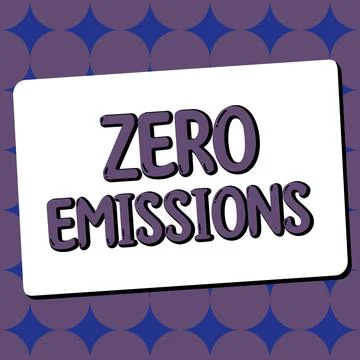 Text showing inspiration Zero Emissions. Word Written on emits no waste products Illustrazione stock