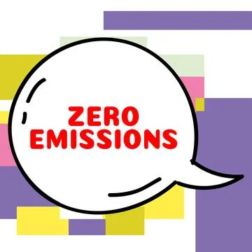 Text showing inspiration Zero Emissions. Concept meaning emits no waste products Stock Illustration