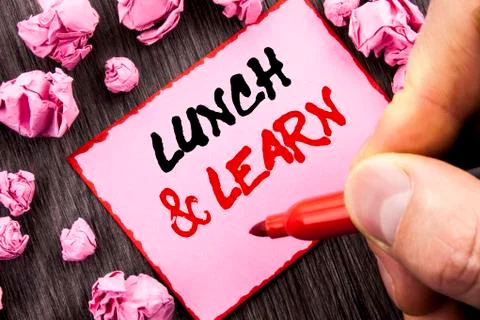 Text sign  Lunch And Learn. Business concept for Presentation Training Board  Illustrazione stock