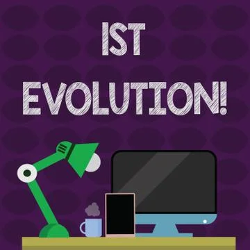 Text sign showing 1St Evolution. Conceptual photo Change in the genetic features 스톡 일러스트