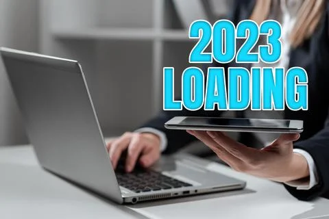 Text sign showing 2023 Loading. Internet Concept Advertising the upcoming year Foto stock