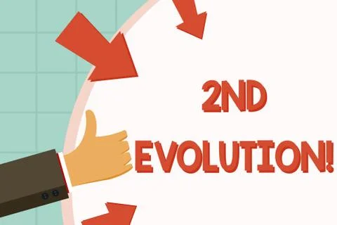 Text sign showing 2Nd Evolution. Conceptual photo change in the heritable Stock Illustration