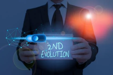 Text sign showing 2Nd Evolution. Conceptual photo change in the heritable 스톡 사진