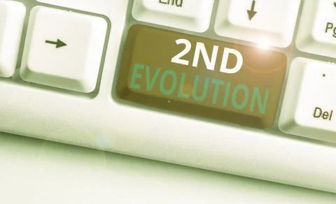 Text sign showing 2Nd Evolution. Conceptual photo change in the heritable 스톡 사진