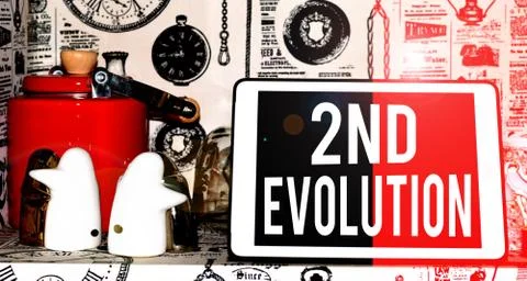 Text sign showing 2Nd Evolution. Conceptual photo change in the heritable Stockfoto's