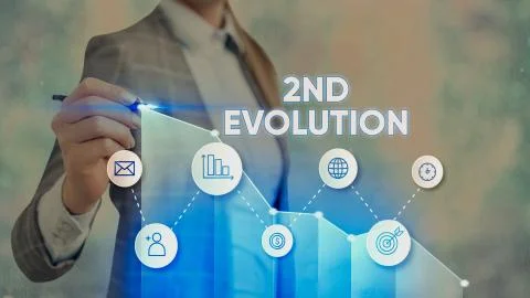 Text sign showing 2Nd Evolution. Conceptual photo change in the heritable Foto stock