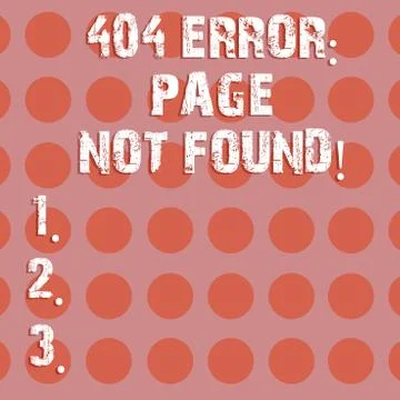 Text sign showing 404 Error Page Not Found. Conceptual photo Webpage on Server Stock-Illustration