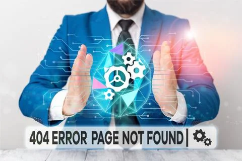 Text sign showing 404 Error Page Not Found. Conceptual photo Webpage on Server Stock-Fotos