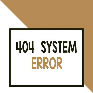 Text sign showing 404 System Error. Conceptual photo message appears when Stockillustratie