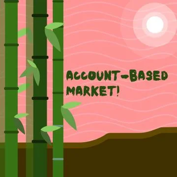 Text sign showing Account Based Market. Conceptual photo resources target a key Illustrazione stock