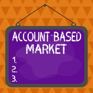Text sign showing Account Based Market. Conceptual photo resources target a key Illustrazione stock