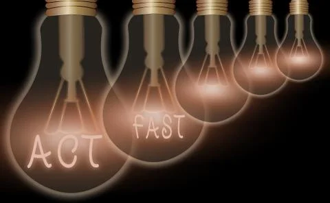 Text sign showing Act Fast. Conceptual photo having the capability to deliver a イラスト素材