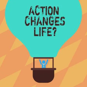 Text sign showing Action Changes Things. Conceptual photo overcoming adversity Stock Illustration