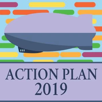 Text sign showing Action Plan 2019. Conceptual photo to do list contain number Illustration