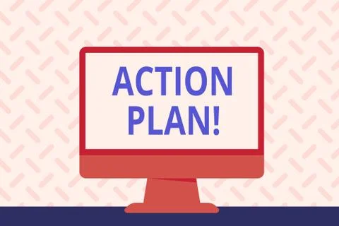 Text sign showing Action Plan. Conceptual photo proposed strategy or course o Stock Illustration