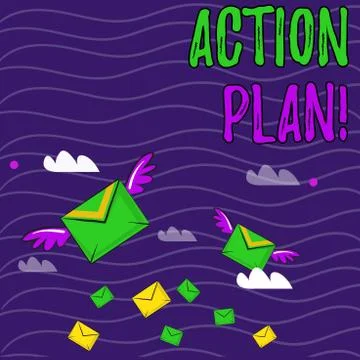 Text sign showing Action Plan. Conceptual photo proposed strategy or course of イラスト素材
