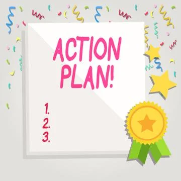 Text sign showing Action Plan. Conceptual photo proposed strategy or course of Stock Illustration