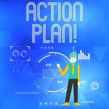 Text sign showing Action Plan. Conceptual photo proposed strategy or course of イラスト素材