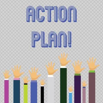 Text sign showing Action Plan. Conceptual photo proposed strategy or course of Stock Illustration