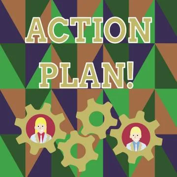 Text sign showing Action Plan. Conceptual photo proposed strategy or course of Stockillustratie