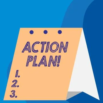 Text sign showing Action Plan. Conceptual photo proposed strategy or course of Stockillustratie
