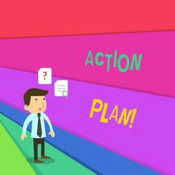 Text sign showing Action Plan. Conceptual photo proposed strategy or course of Stock Illustration