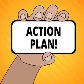Text sign showing Action Plan. Conceptual photo proposed strategy or course of Stock Illustration