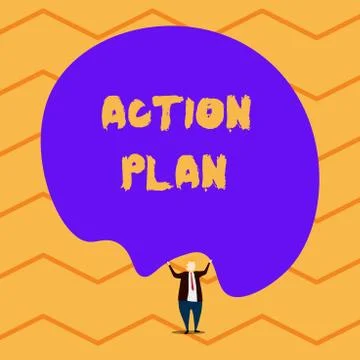 Text sign showing Action Plan. Conceptual photo proposed strategy or course of 库存插图