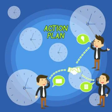 Text sign showing Action Plan. Conceptual photo proposed strategy or course of Stock Illustration
