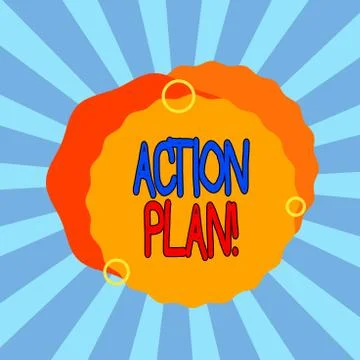 Text sign showing Action Plan. Conceptual photo proposed strategy or course of Stock Illustration