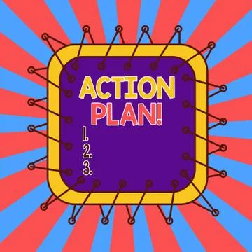 Text sign showing Action Plan. Conceptual photo proposed strategy or course of Stockillustratie