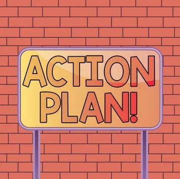 Text sign showing Action Plan. Conceptual photo proposed strategy or course of Stock Illustration